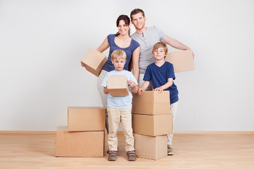 Household furniture being prepared for a Balham home removal