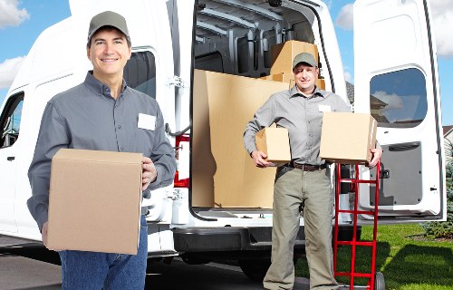 Household boxes and furniture prepared for truck hire