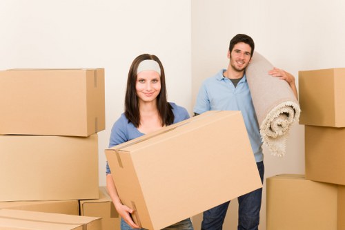 Prepared furniture items arranged for transport during a Balham removal