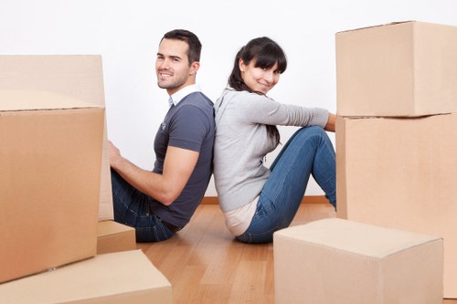 Packing and transporting business equipment during an office removal