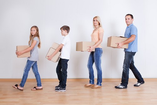 Careful loading of furniture and boxes for a domestic move in Balham